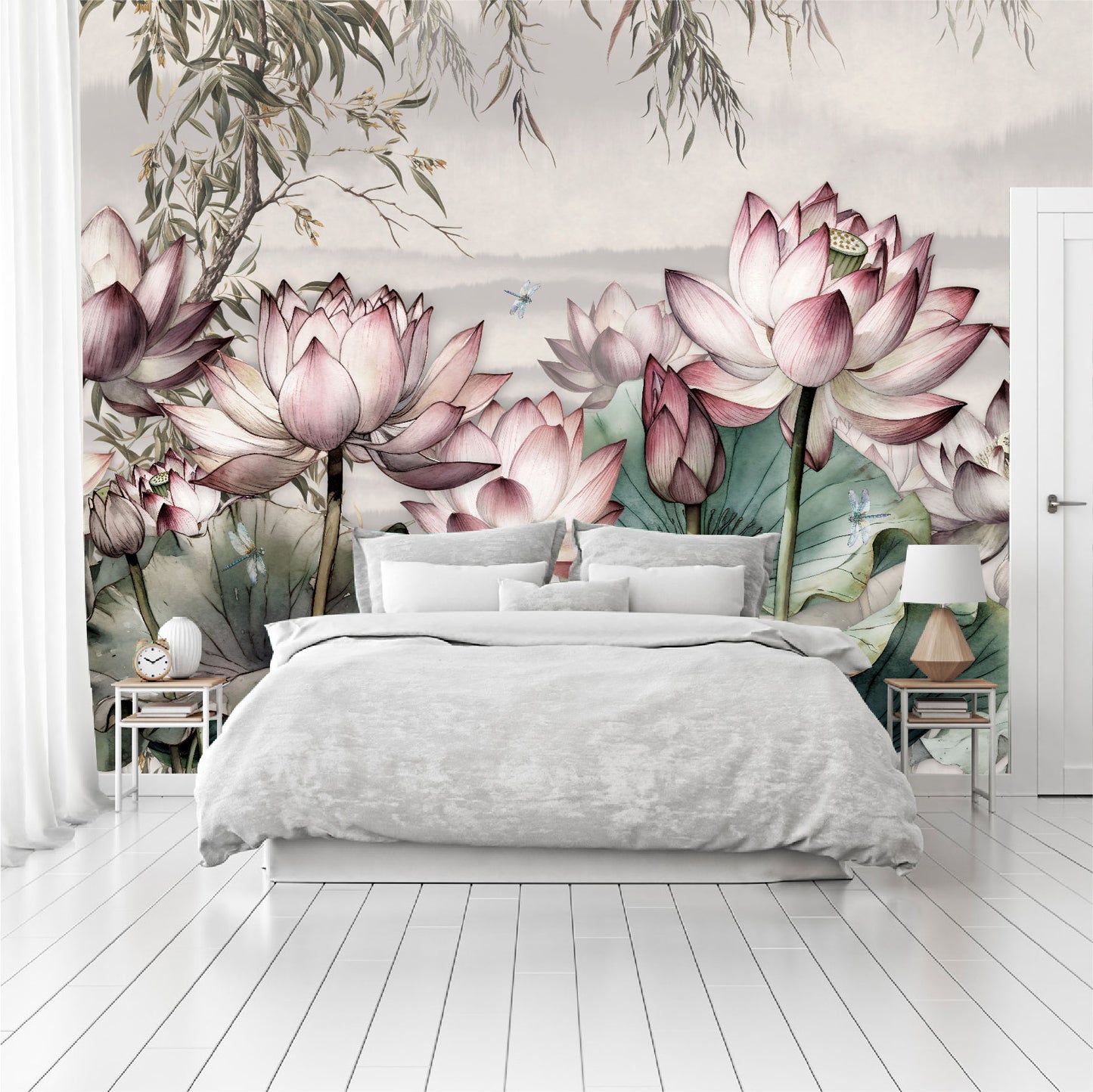 Mural Tropical Flores de Loto - MT391