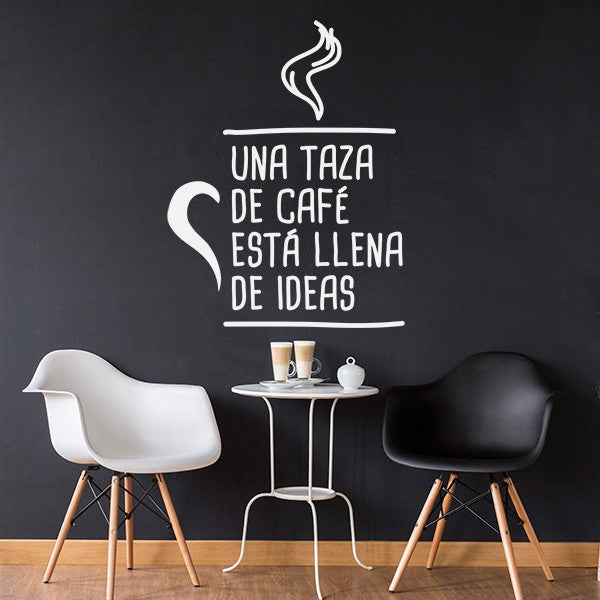Vinilo Decorativo Frase Café - VDC060