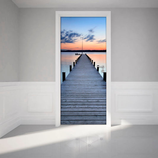 Vinilo Decorativo Para Puertas atardecer en la playa - VP014