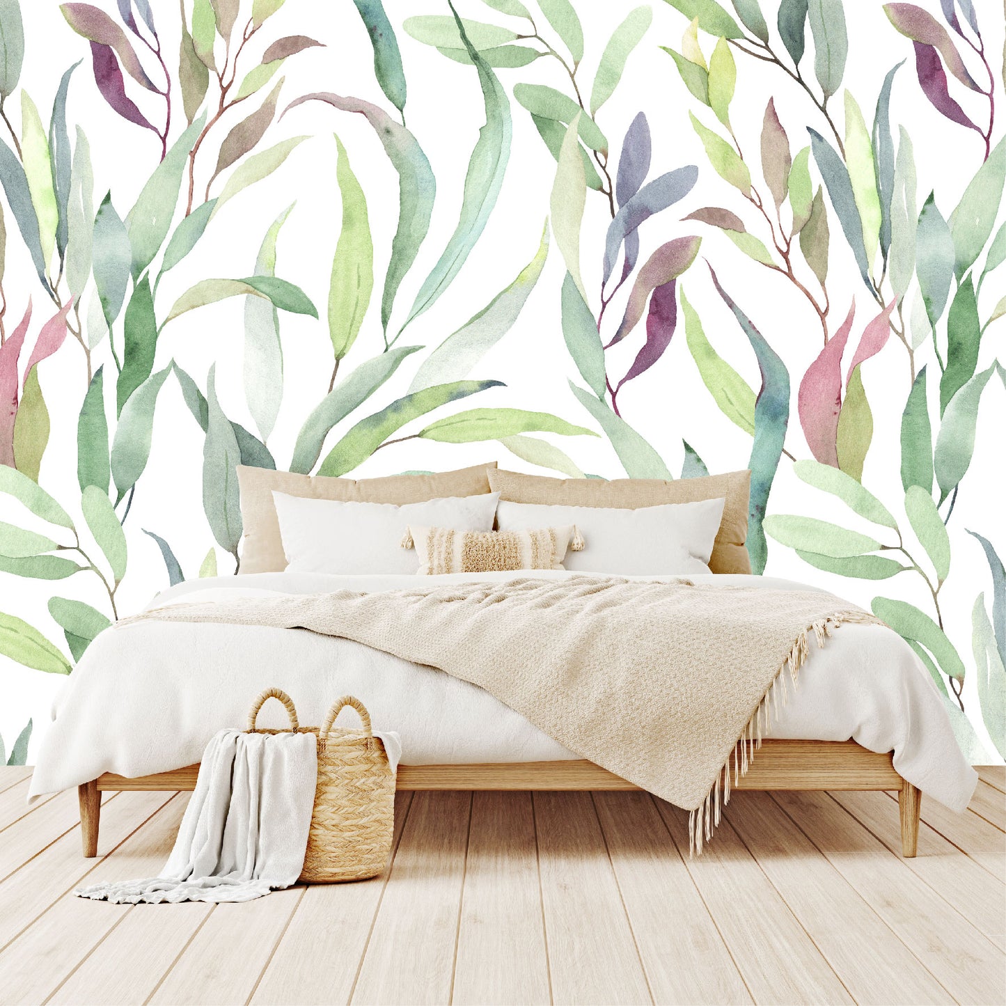 Mural Tropical Hojas Coloridas - MT187