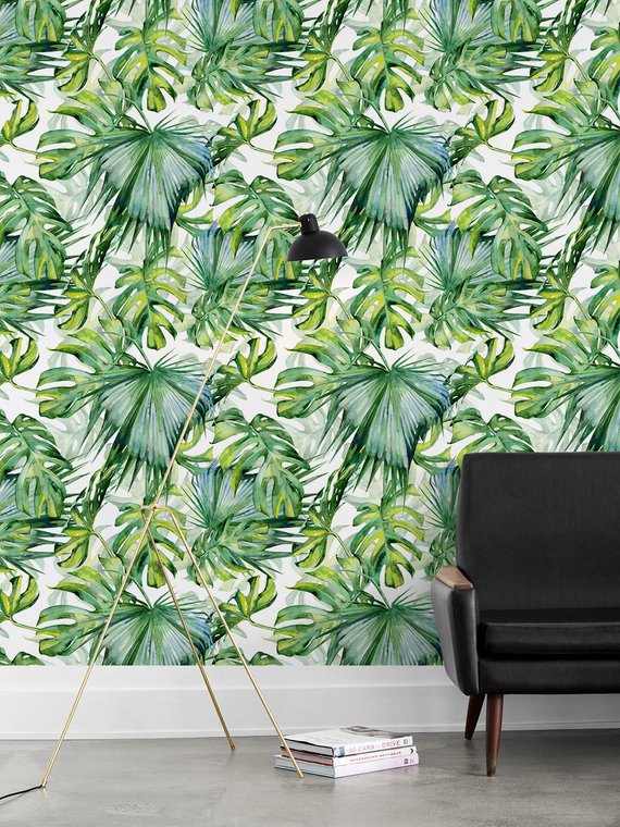 Vinilo Mate Hojas Tropicales Mod 17