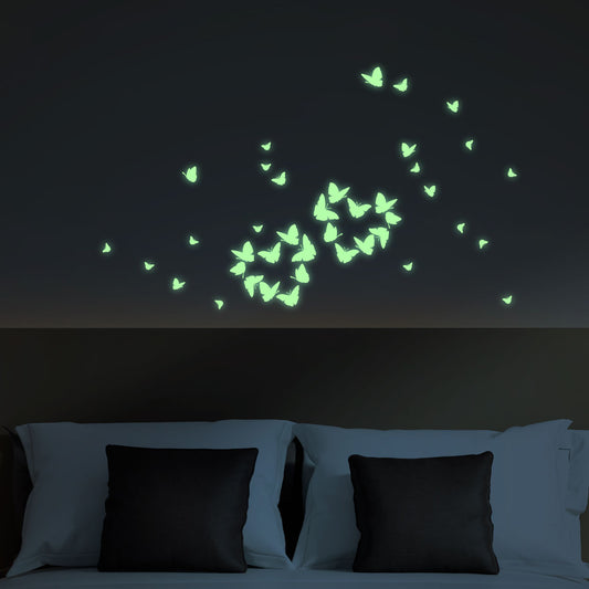 Vinilo Decorativo Fotoluminiscente Mariposas en el espacio - VF015