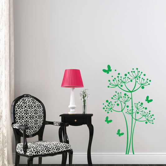 Vinilo Decorativo Flores con Mariposas - VDC040
