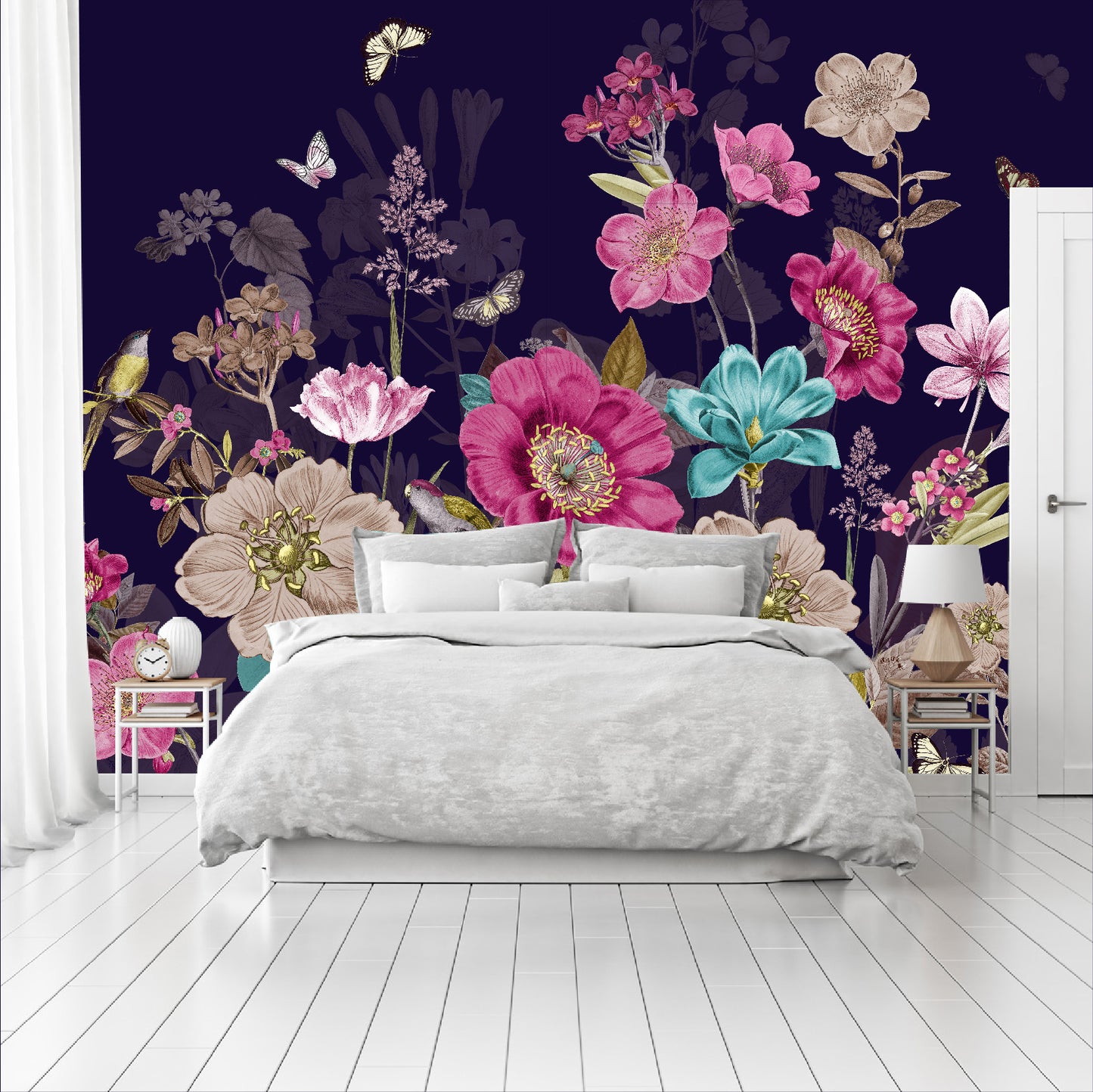 Mural Flores con Mariposas - MT268