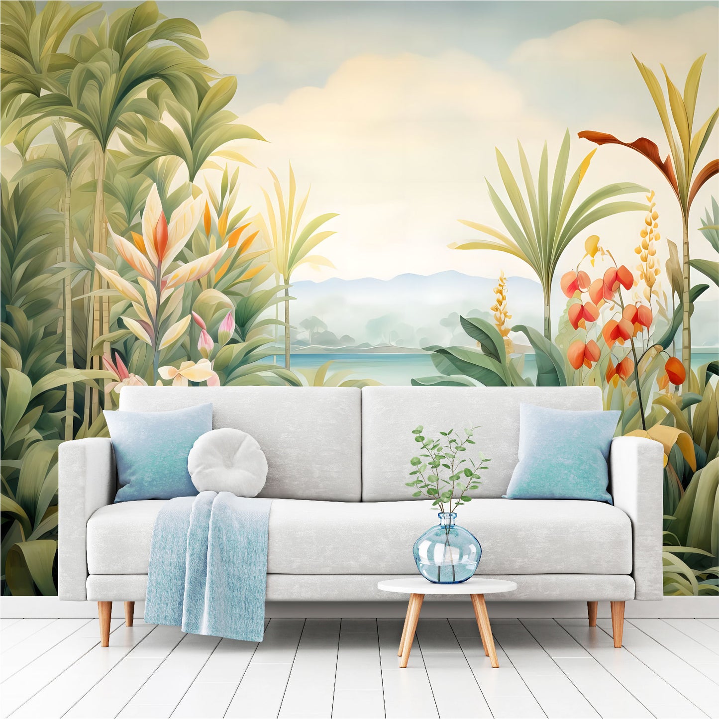 Mural Selva Tropical con flores exóticas- MT446