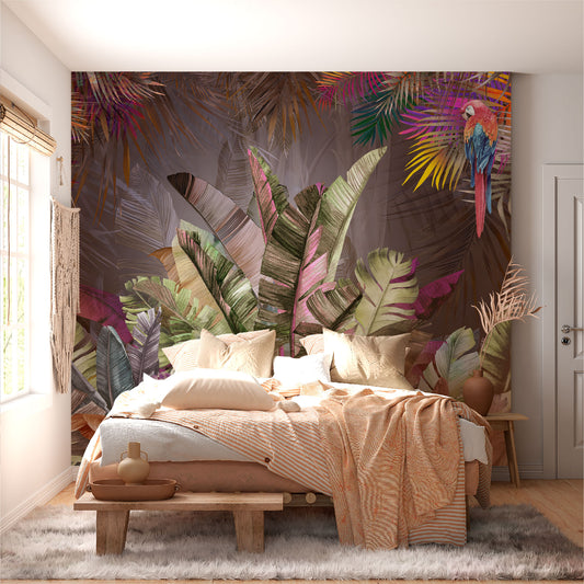Mural Hojas Tropicales Coloridas - MT437