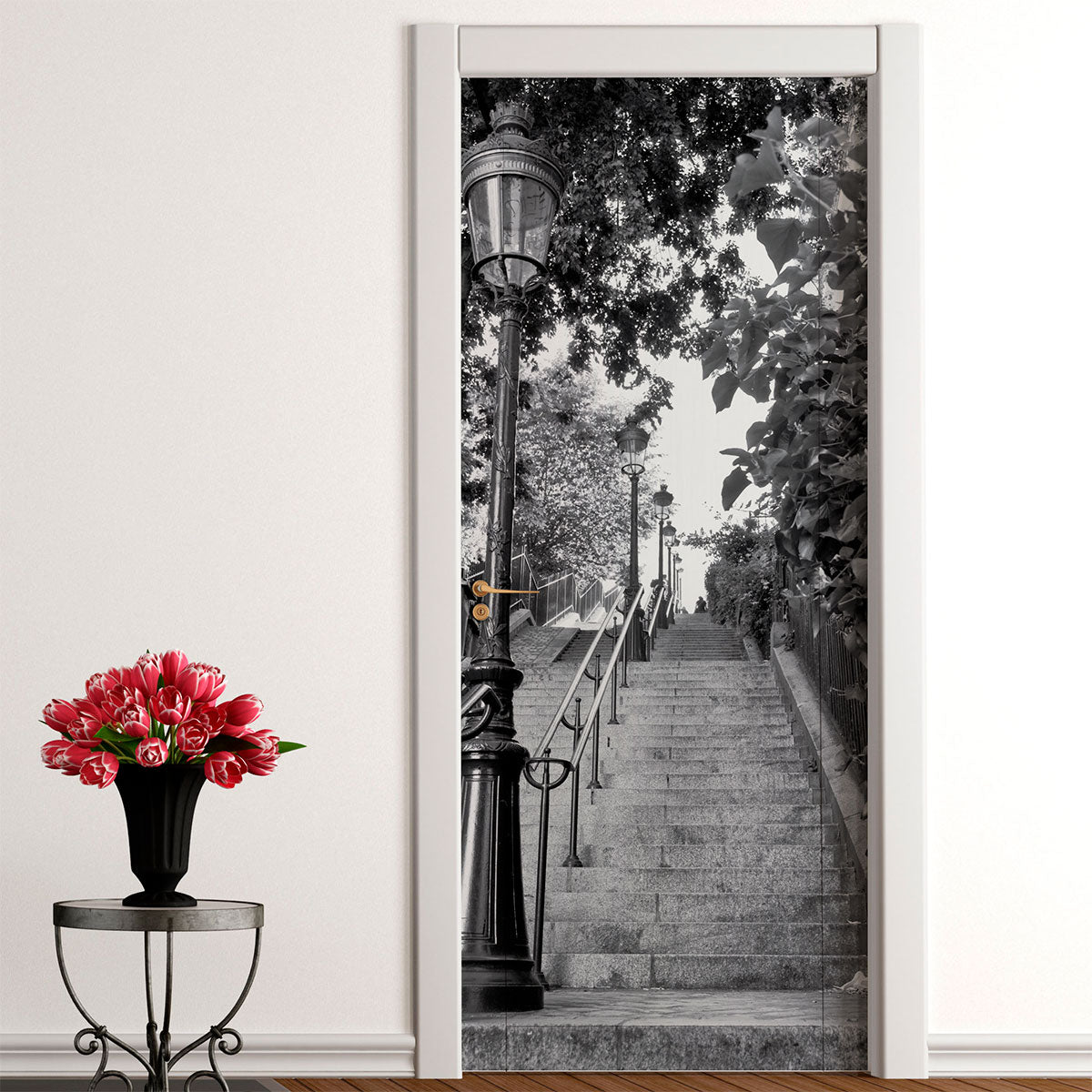 Vinilo Decorativo Para Puertas - Escalera parisino - VP010