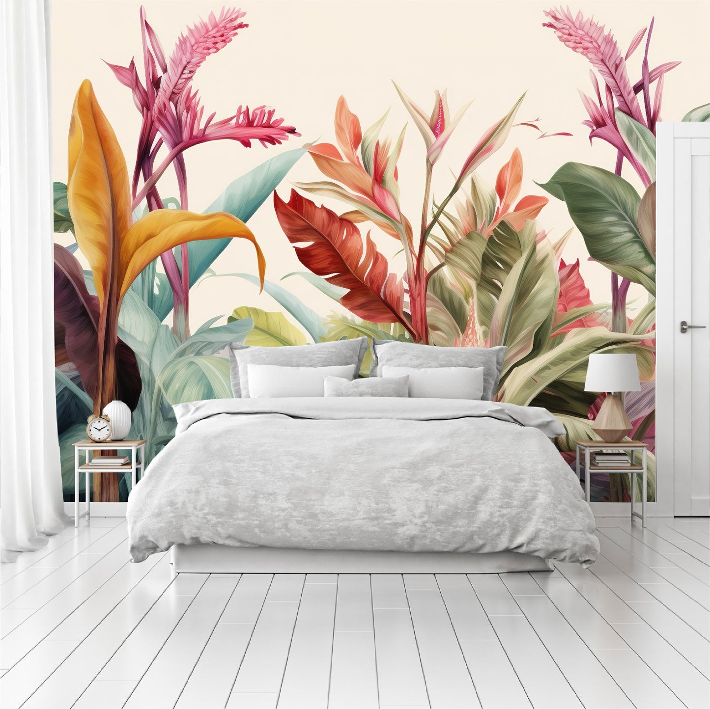 Mural Hojas Tropicales Coloridas - MT447