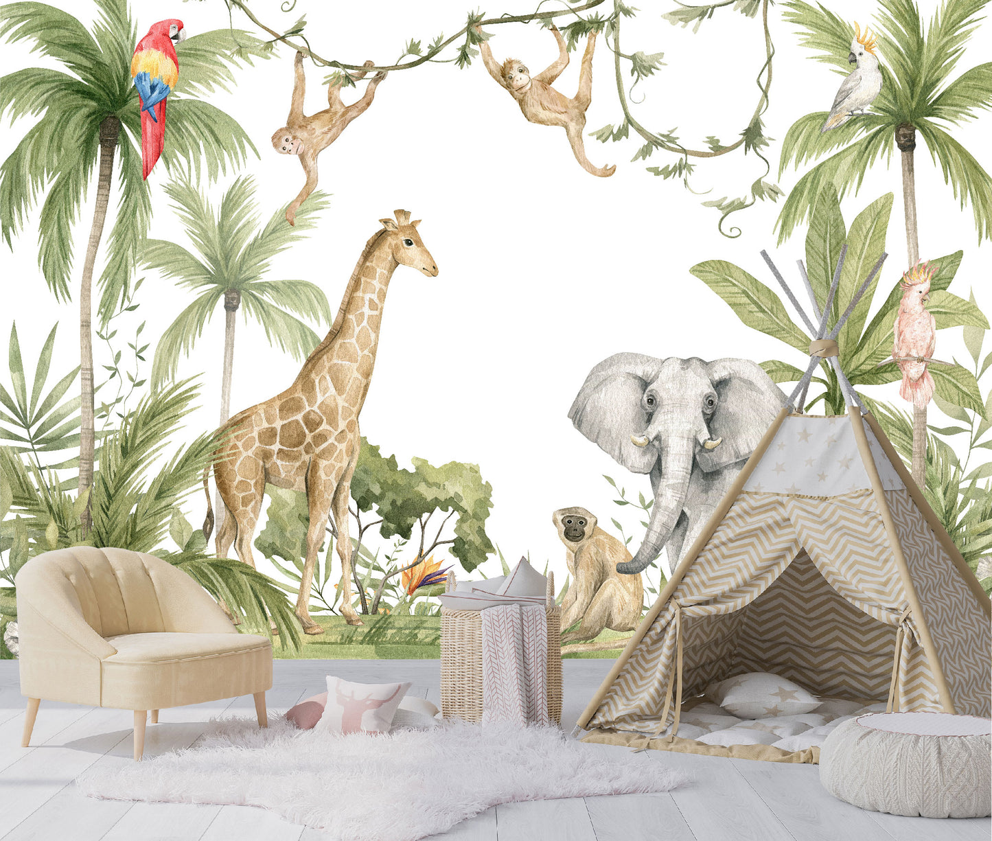 Mural Selva Tropical con Animales - MI035