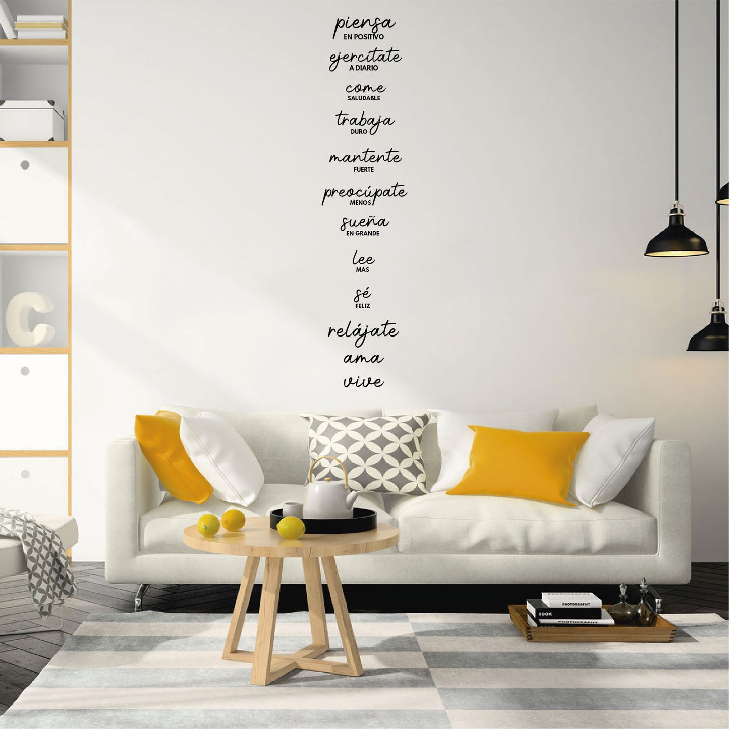 Vinilo Decorativo Frase - Piensa en positivo.. - VDC023
