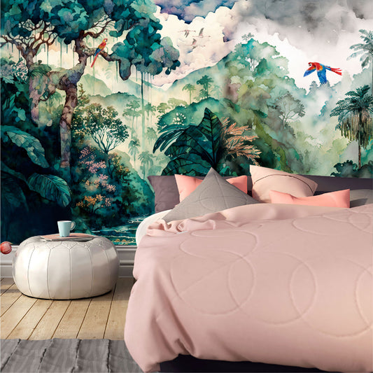 Mural Jungla Tropical Acuarelada - MT324