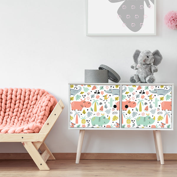 Vinilo para Muebles Animales Sonrientes - MI115