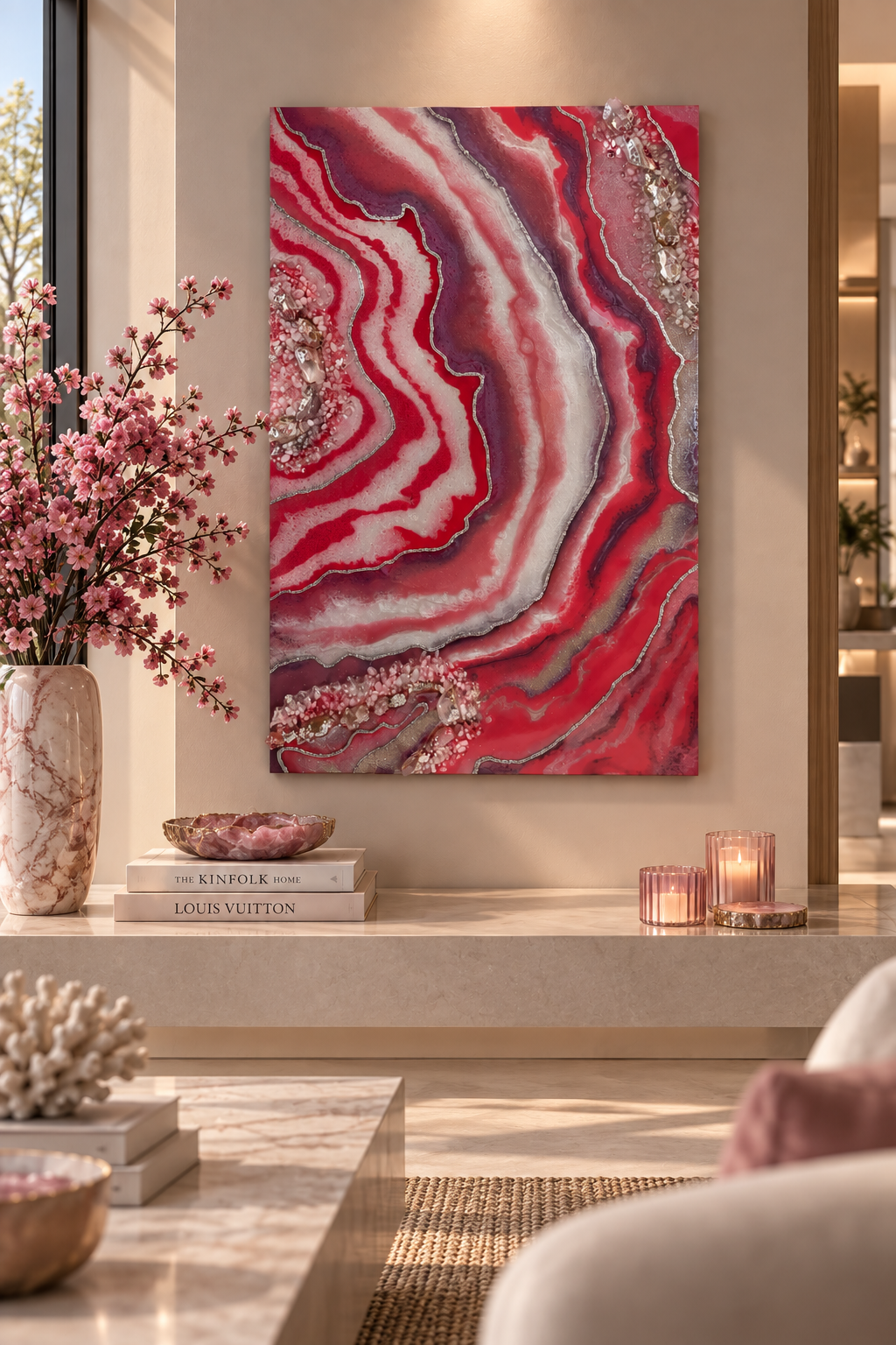 Cuadro de resina Ágata Fucsia - Modelo CR-004