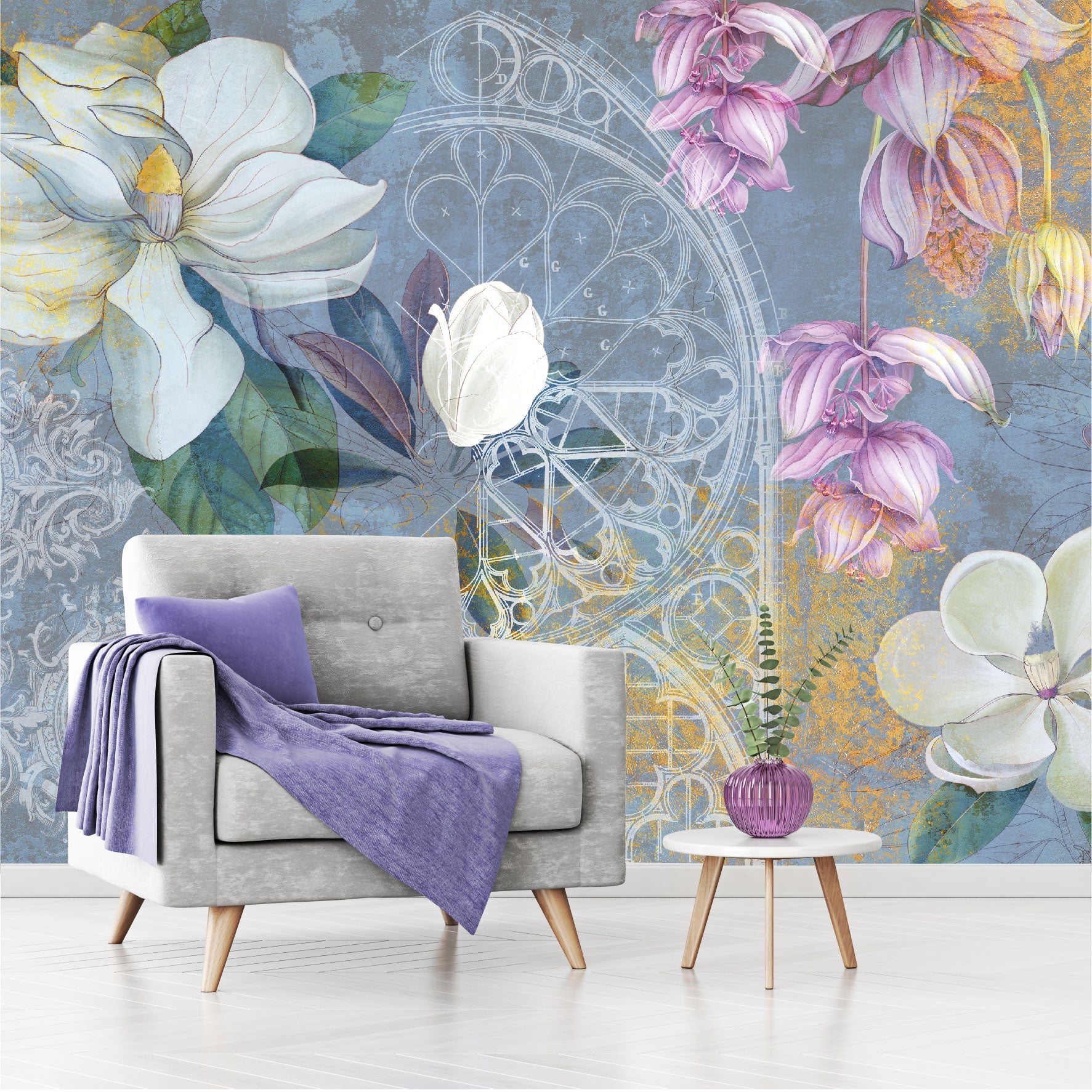 Mural Jazmines y Magnolias - MT343