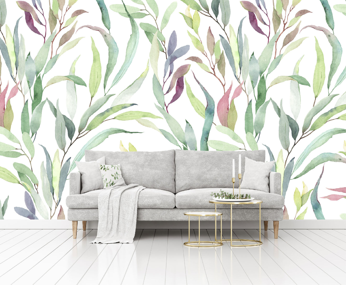 Mural Tropical Hojas Coloridas - MT187