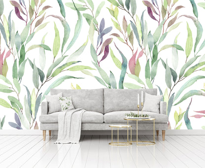 Mural Tropical Hojas Coloridas - MT187