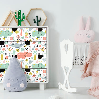 Vinilo para Muebles Animales Sonrientes - MI115