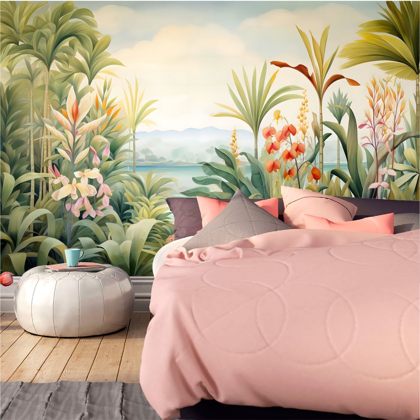 Mural Selva Tropical con flores exóticas- MT446