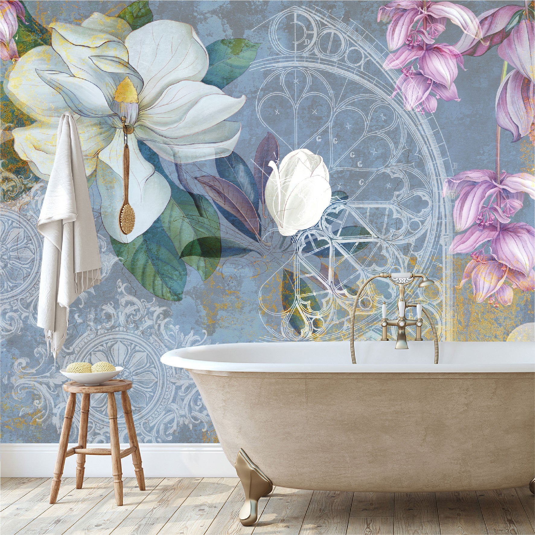 Mural Jazmines y Magnolias - MT343