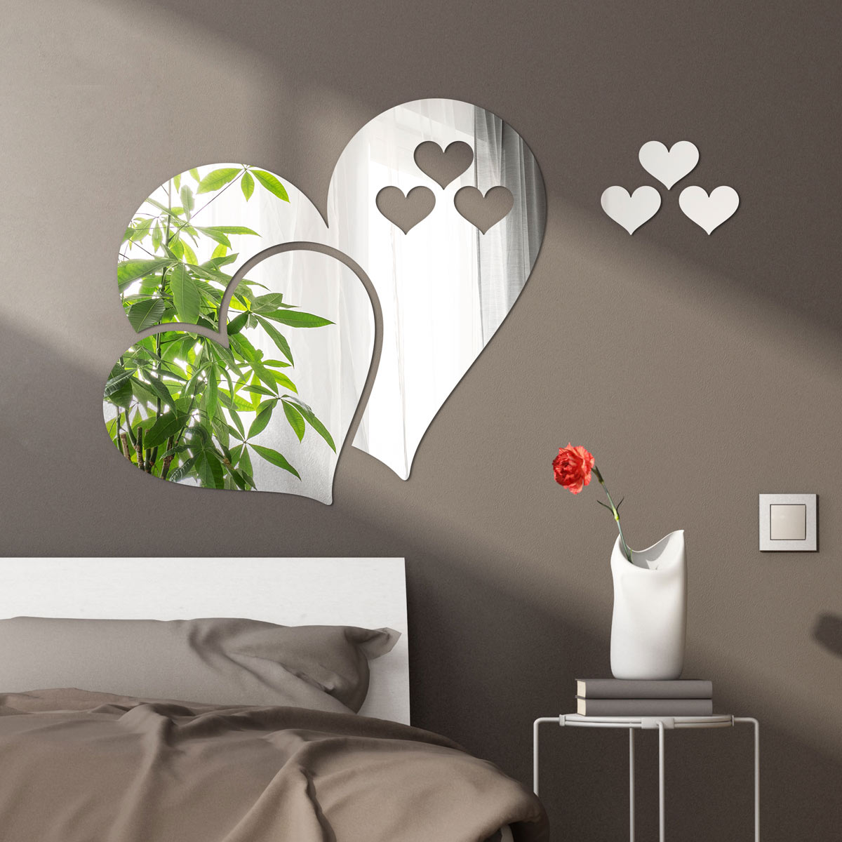 Pvc Imitación Espejo Corazones Adhesivos