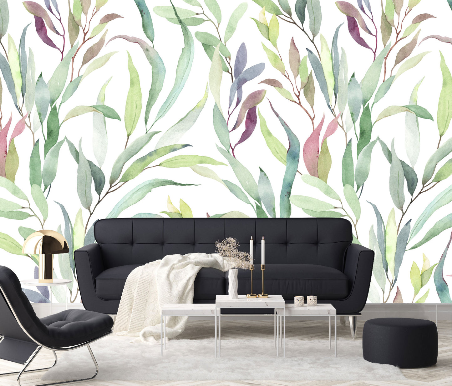 Mural Tropical Hojas Coloridas - MT187