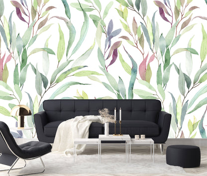 Mural Tropical Hojas Coloridas - MT187