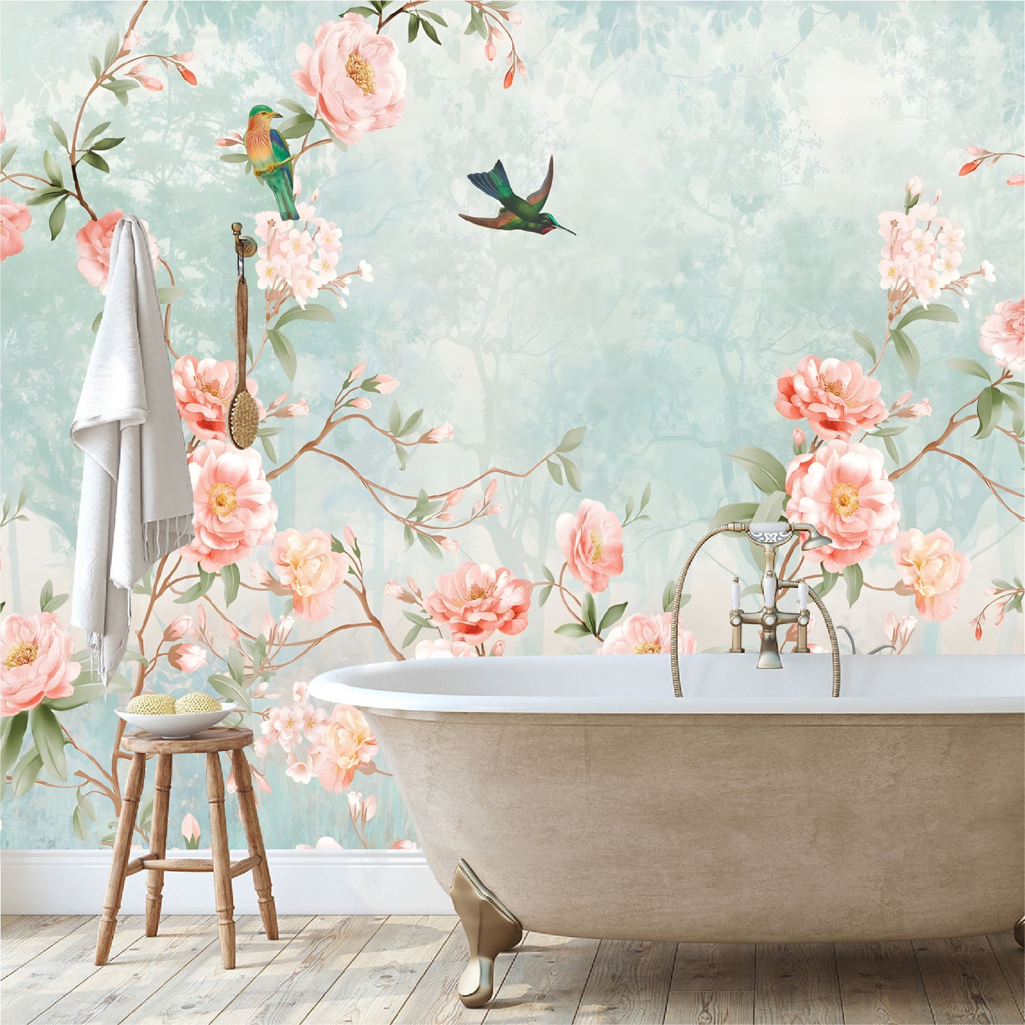 Mural enredadera de peonias - MT368