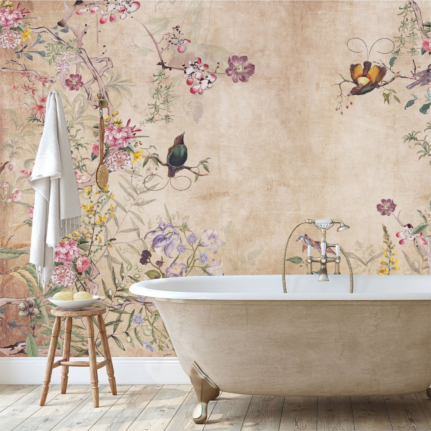 Mural Flores de Campo con fondo vintage - MT190