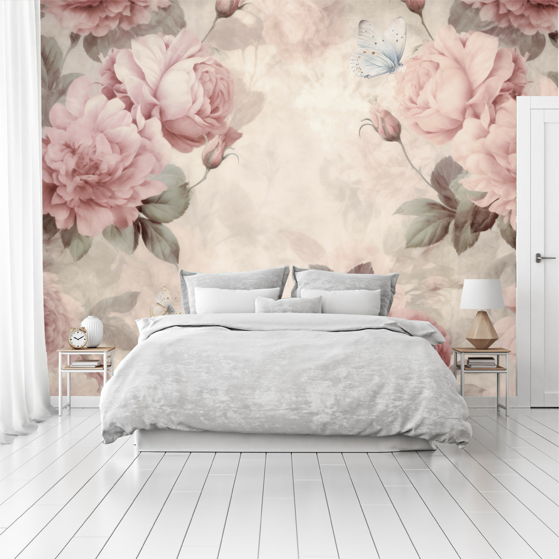 Mural Vintage Flores Peonias - MT412