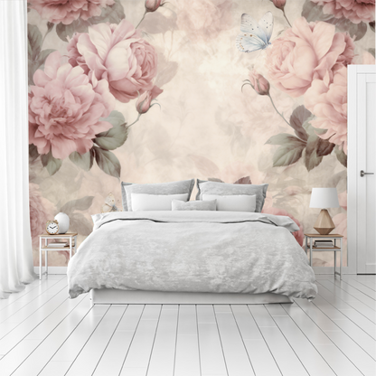 Mural Vintage Flores Peonias - MT412