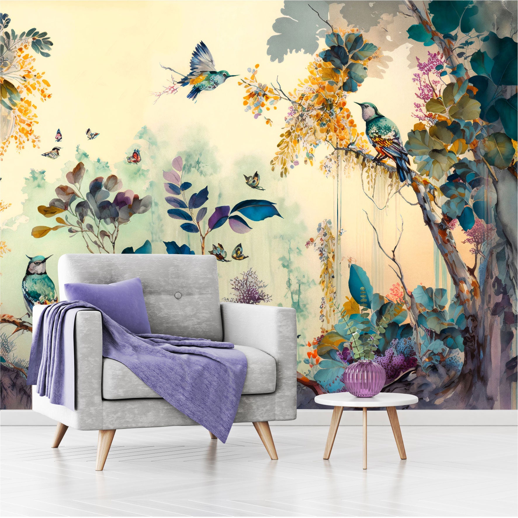 Mural Jardín Tropical Acuarelado - MT326