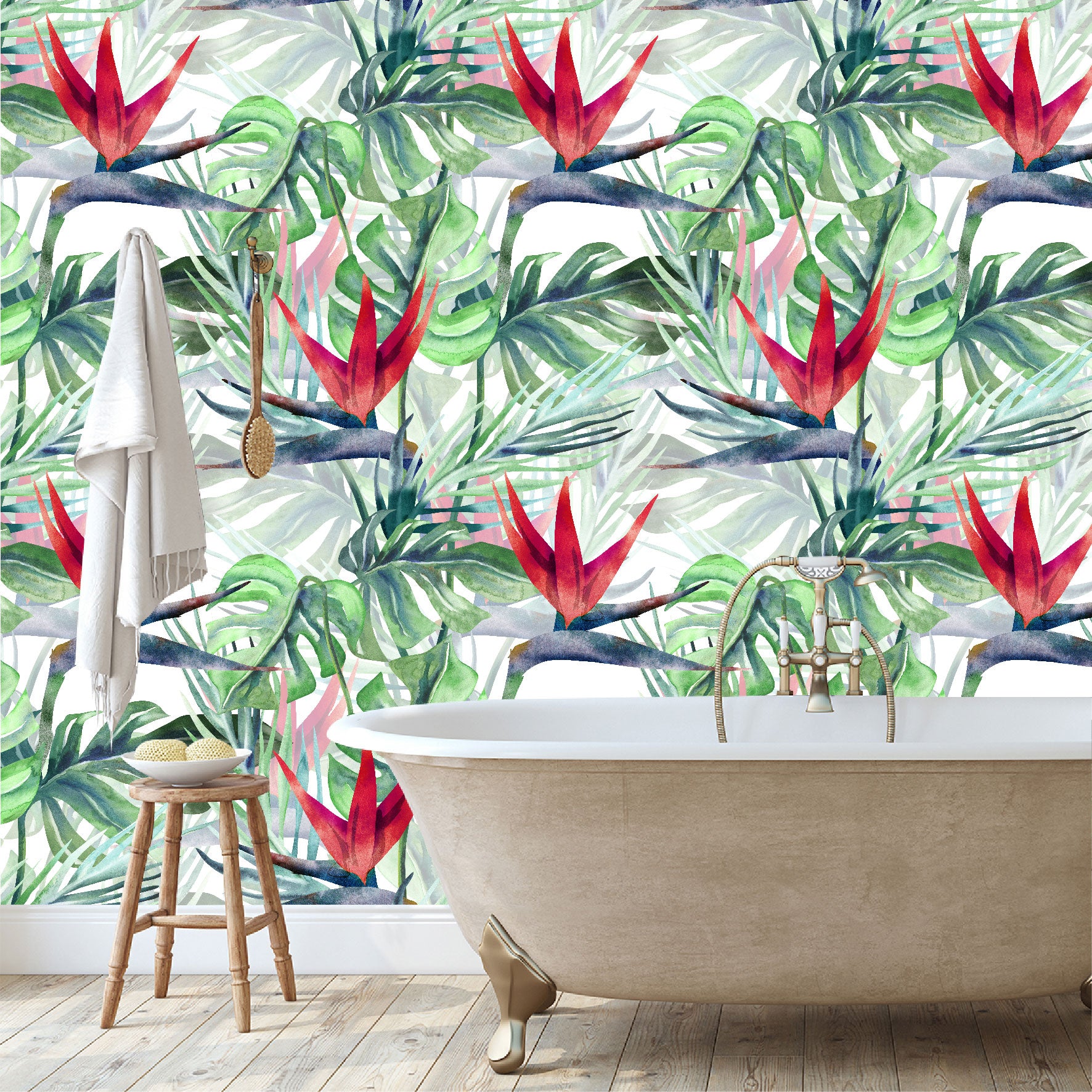 Vinilo Mate Tropical Flores rojas de Stritzia 081