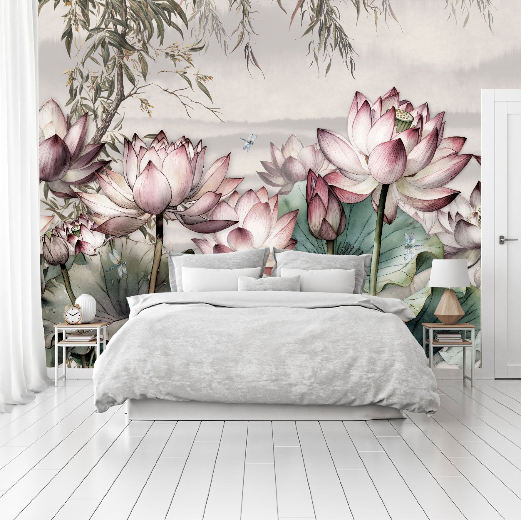 Mural Tropical Flores de Loto - MT391