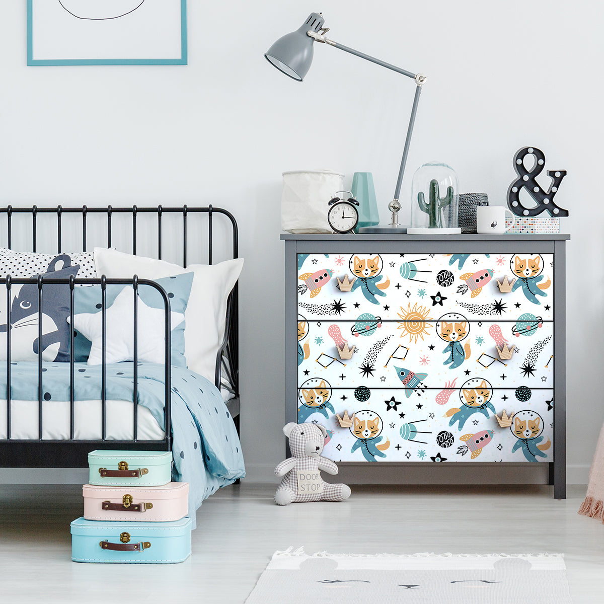 Vinilo para Muebles Animales en el espacio - M001