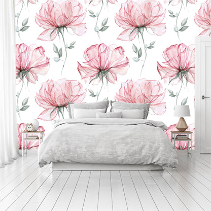 Mural Mate Flores Acuareladas Rosas - MT428
