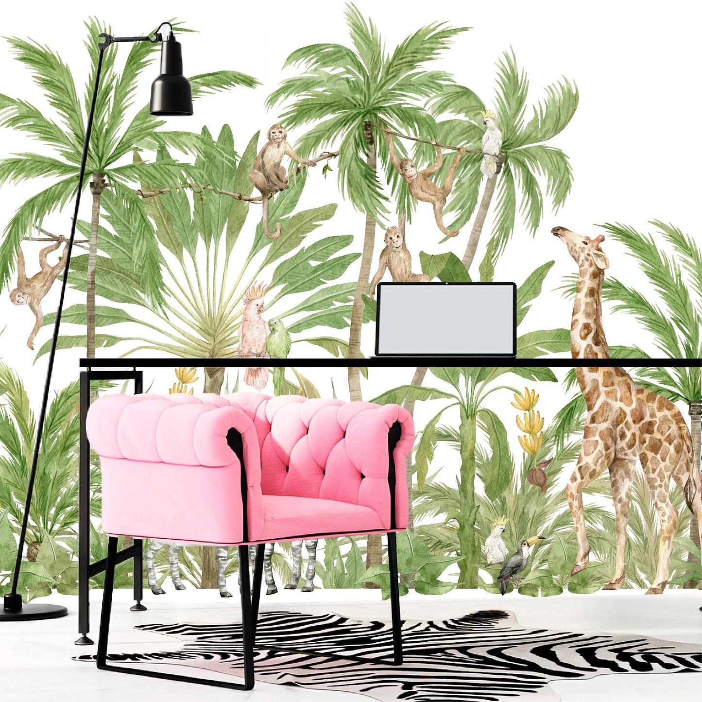 Mural Jungla Tropical con Animales - MT485