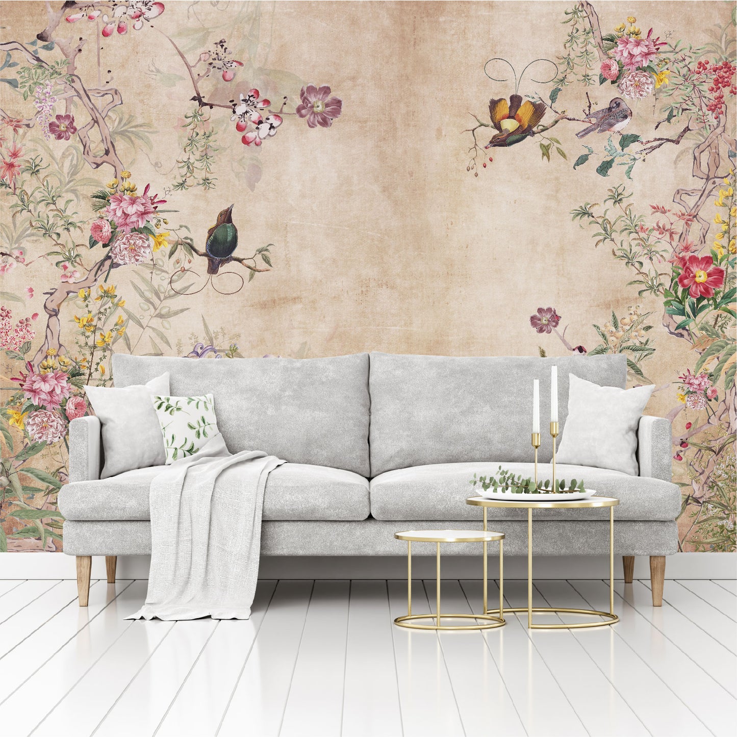Mural Flores de Campo con fondo vintage - MT190
