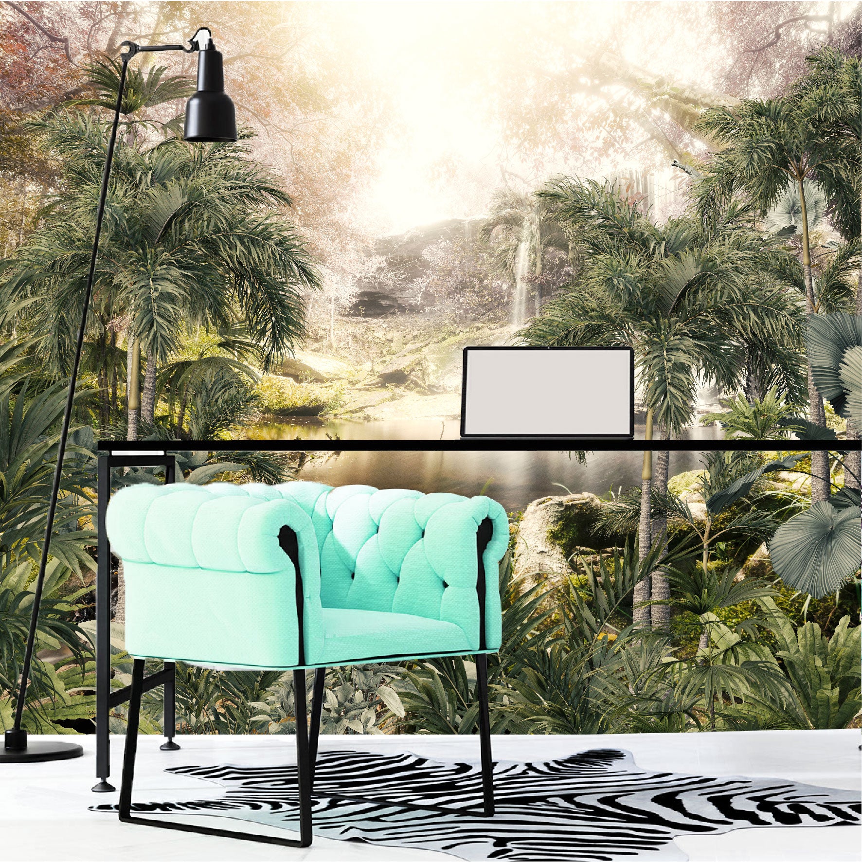 Mural Bosque Tropical con Lago - MT144