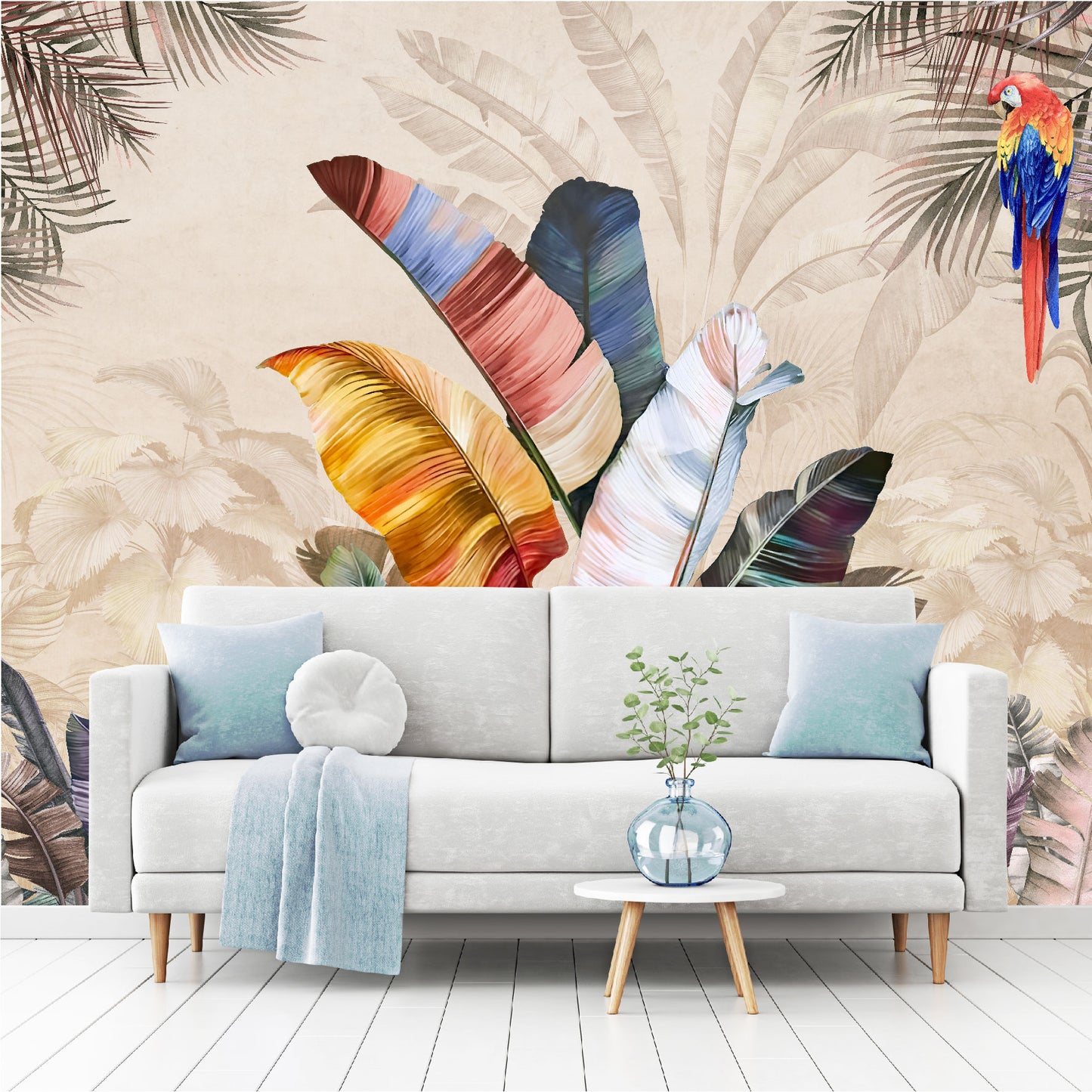 Mural Plumas Tropicales Multicolor - MT409