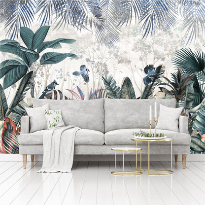 Mural Jardín Tropical con hojas coloridas  - MT439