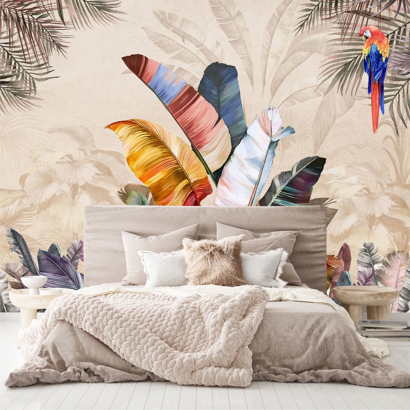 Mural Plumas Tropicales Multicolor - MT409