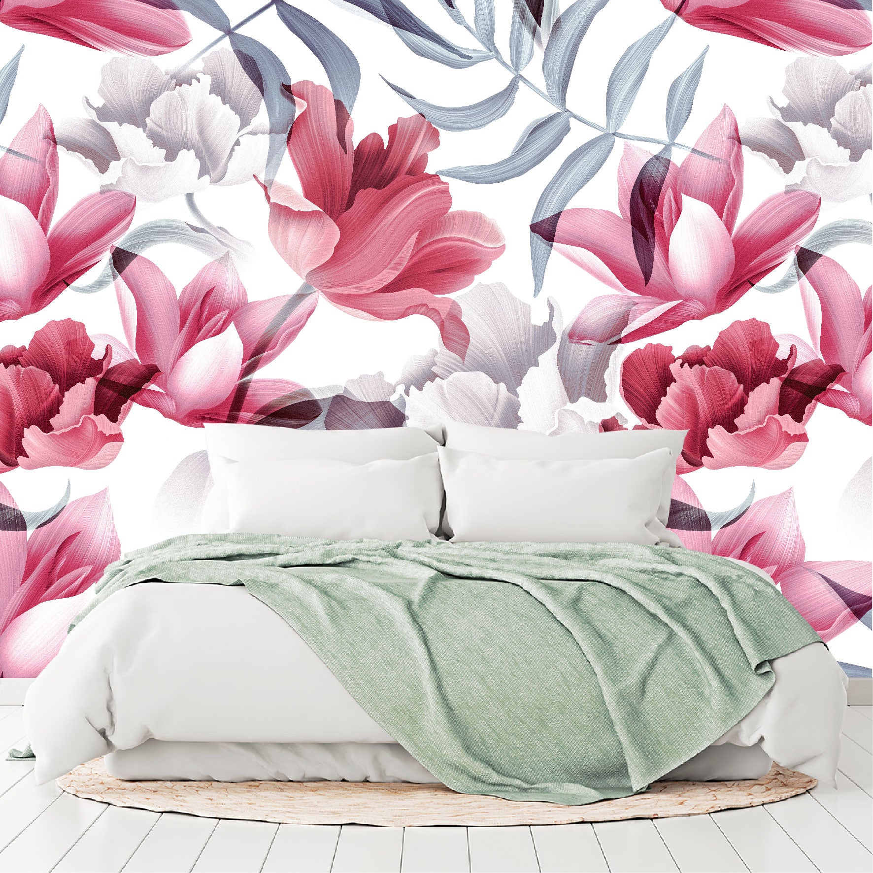Vinilo Mate Flores Grandes Fucsias 052