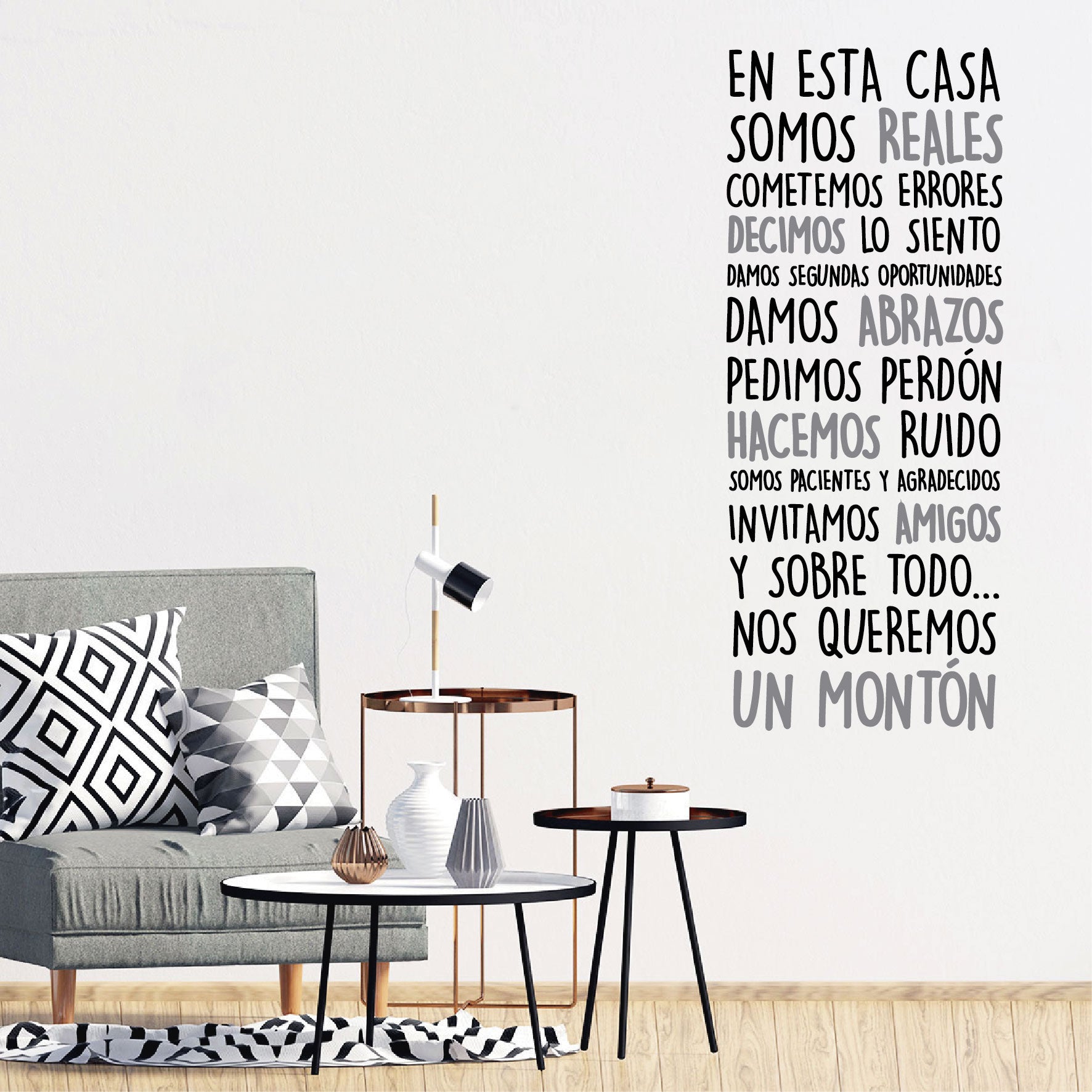 Vinilo Decorativo Frase - En esta casa.. - VDC025