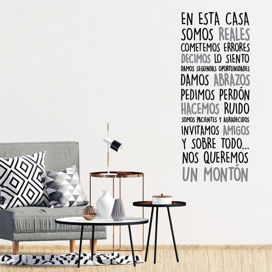 Vinilo Decorativo Frase - En esta casa.. - VDC025