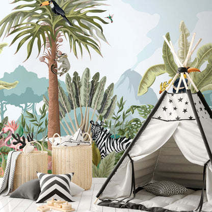 Mural Selva Tropical con Animales - MT133