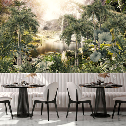 Fotomural Bosque Tropical con Lago - VCORP144