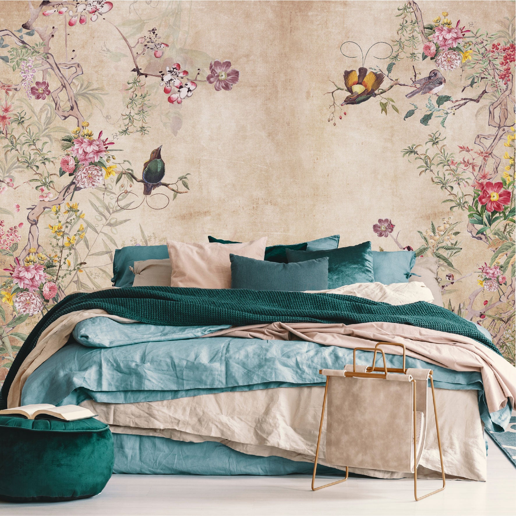 Mural Flores de Campo con fondo vintage - MT190