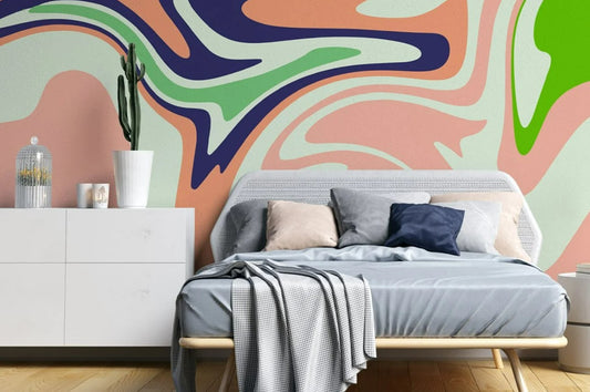 Mural Abstracto Pastel Liquids - MUABS006