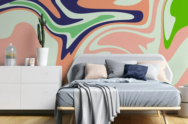Mural Abstracto Pastel Liquids - MUABS006