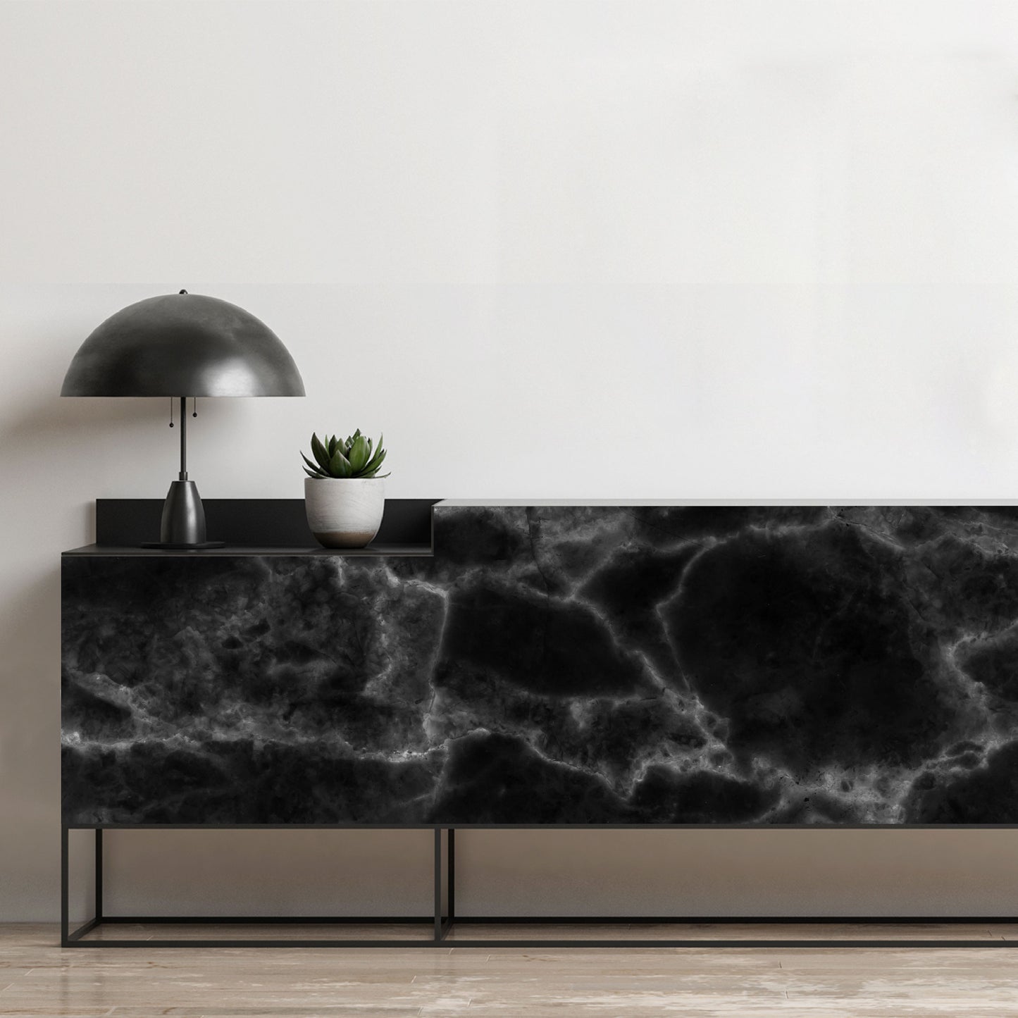 Vinilo Autoadhesivo Simil Marmol Negro - MM002